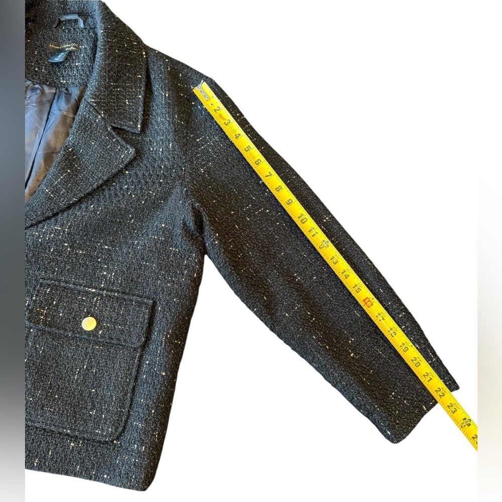 House of Harlow 1960 Black Tweed Blazer with Gold Buttons Women’s Size Large - Picture 13 of 14